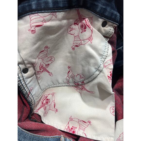 True Religion Mens Ricky Distressed Straight Flap Jeans Size 38 - Picture 12 of 12